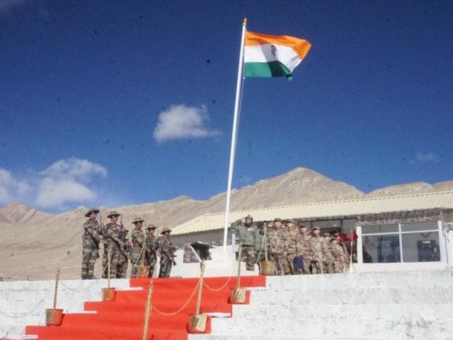 The Indian Army and China’s People’s Liberation Army held a ceremonial border personnel meeting at Chushul and Daulat Beg Oldie in eastern Ladakh on Monday.(Twitter-Northern Command) The Indian Army and China’s People’s Liberation Army held a ceremonial border personnel meeting at Chushul and Daulat Beg Oldie in eastern Ladakh on Monday.(Twitter-Northern Command)