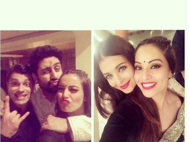 Bip[asha certainly had fun at the Bachchan Diwali party. (Instagram) 