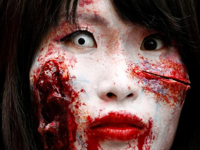 Halloween, explained simply, is a popular US family festival, where children dress up in ‘frightening’ costumes and visit homes demanding ‘trick or treat’ which is generally candies and chocolates. A participant in costume poses for the camera after a Halloween parade in Kawasaki, south of Tokyo, Japan October 30, 2016. (REUTERS) Halloween, explained simply, is a popular US family festival, where children dress up in ‘frightening’ costumes and visit homes demanding ‘trick or treat’ which is generally candies and chocolates. A participant in costume poses for the camera after a Halloween parade in Kawasaki, south of Tokyo, Japan October 30, 2016. (REUTERS)