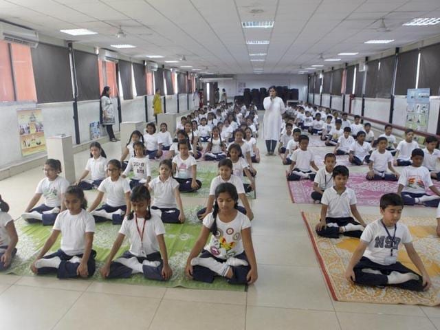 The Supreme Court would next week hear a plea seeking framing of a ‘National Yoga Policy’ and making ‘Yoga’ compulsory for students of Class 1-8 across the country. (Vidya Subramanian/HT photo) The Supreme Court would next week hear a plea seeking framing of a ‘National Yoga Policy’ and making ‘Yoga’ compulsory for students of Class 1-8 across the country. (Vidya Subramanian/HT photo)