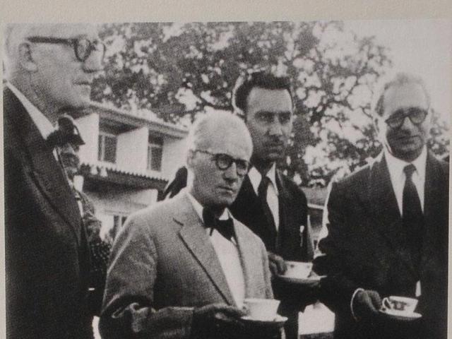 Le Corbusier, Pierre Jeanneret, MN Sharma and former chief engineer, Punjab, PL Verma, in 1956. (Photo: Sharma’s Family Collection) Le Corbusier, Pierre Jeanneret, MN Sharma and former chief engineer, Punjab, PL Verma, in 1956. (Photo: Sharma’s Family Collection)