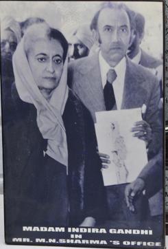 MN Sharma with the then PM Indira Gandhi when she visited his office in the early 1970s. (Photo: Sharma’s personal collection) MN Sharma with the then PM Indira Gandhi when she visited his office in the early 1970s. (Photo: Sharma’s personal collection)