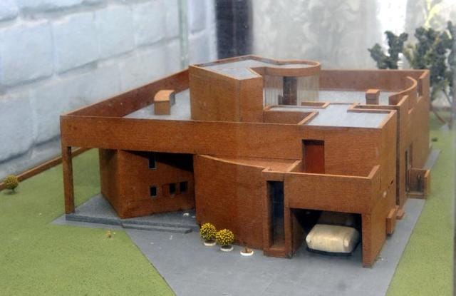 A model of the house in which MN Sharma lived to his last day. (HT Photo) A model of the house in which MN Sharma lived to his last day. (HT Photo)