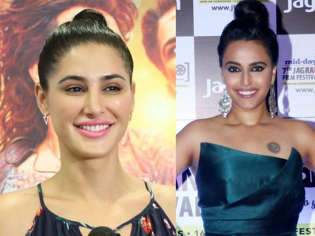 Nargis Fakhri and Swara Bhaskar have gone for a more polished version of the do for formal occasions. (Yogen Shah)