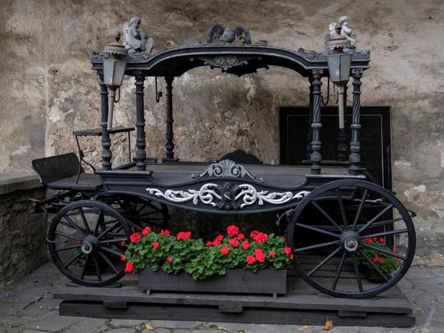 A hearse carriage is seen inside Orava Castle. The castle is at a site where there is an old wooden fortification, built after the Mongol invasion of Hungary of 1241. (REUTERS) A hearse carriage is seen inside Orava Castle. The castle is at a site where there is an old wooden fortification, built after the Mongol invasion of Hungary of 1241. (REUTERS)