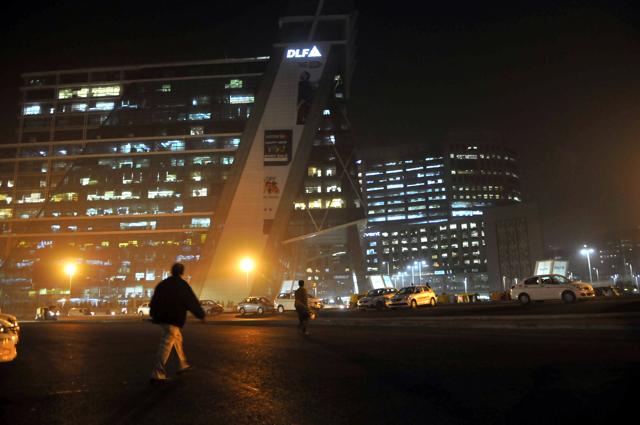 A sight of development with sky-scrapper offices being set up as MNC offices. (abhinav saha / ht photo)