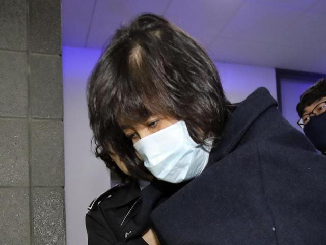 Choi Soon-sil, a woman at the center of a scandal that threatens the country's president, was detained by prosecutors on Tuesday.(AP Photo)