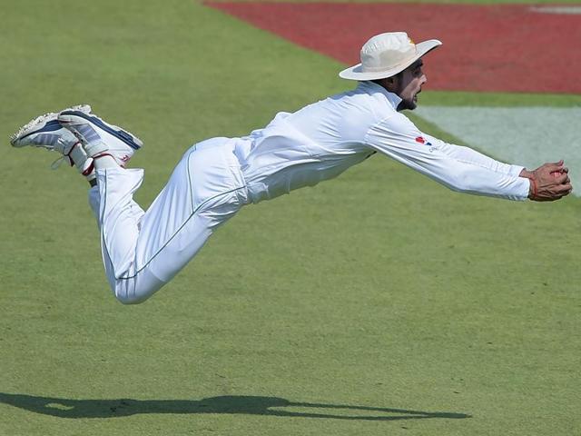 It took Mohammad Amir seven years and 20 Tests before he finally took his first catch in the five-day format. (AFP) It took Mohammad Amir seven years and 20 Tests before he finally took his first catch in the five-day format. (AFP)