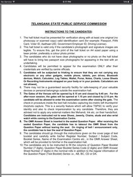 Screen shot of the circular sent out by the TSPSC.
