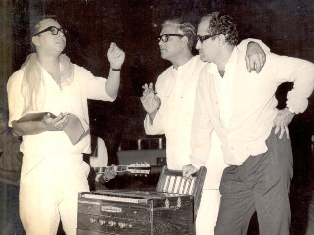 RD Burman, Majrooh Sultanpuri and Nasir Husain (Courtesy NH Films/Nuzhat Khan) RD Burman, Majrooh Sultanpuri and Nasir Husain (Courtesy NH Films/Nuzhat Khan)