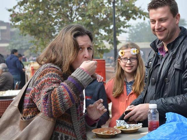 Visitors munch on chaat at a previous year’s edition. Visitors munch on chaat at a previous year’s edition.