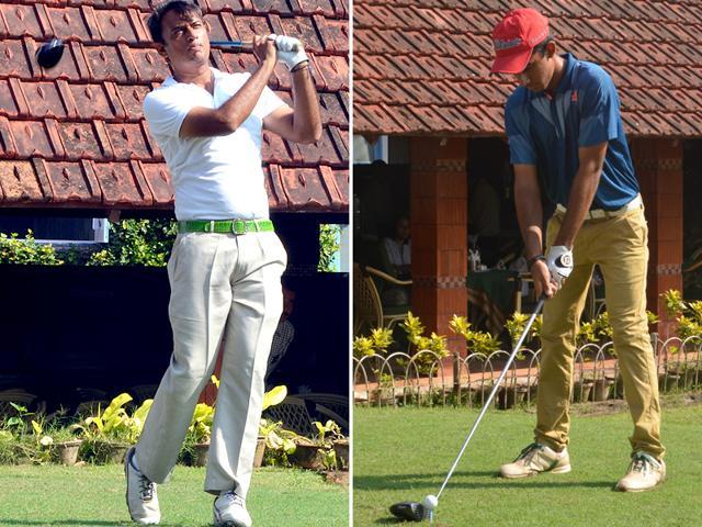 Udayjit Bhalotia, right, has been playing with his father Indrajit on the PGTI circuit for some time now. (HT Photo) Udayjit Bhalotia, right, has been playing with his father Indrajit on the PGTI circuit for some time now. (HT Photo)