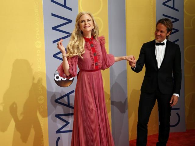 Actor Nicole Kidman and musician Keith Urban arrive at the 50th Annual Country Music Association Awards in Nashville, Tennessee. (REUTERS) Actor Nicole Kidman and musician Keith Urban arrive at the 50th Annual Country Music Association Awards in Nashville, Tennessee. (REUTERS)