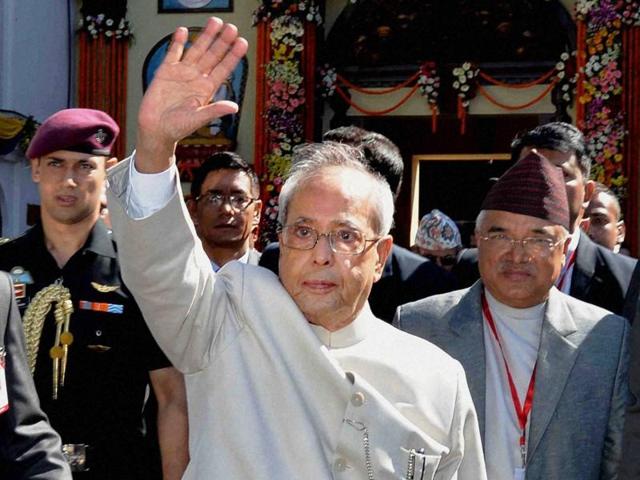President Pranab Mukherjee delivers his address at a banquet organised in his honour in Kathmandu. (PTI) President Pranab Mukherjee delivers his address at a banquet organised in his honour in Kathmandu. (PTI)