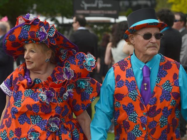 When the mood is right, age is hardly a concern -- racegoers arrive for the event. (AFP) When the mood is right, age is hardly a concern -- racegoers arrive for the event. (AFP)