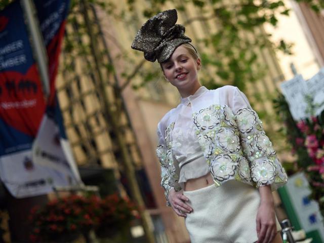A model takes part in a fashion parade in conjunction with the event. (AFP) A model takes part in a fashion parade in conjunction with the event. (AFP)