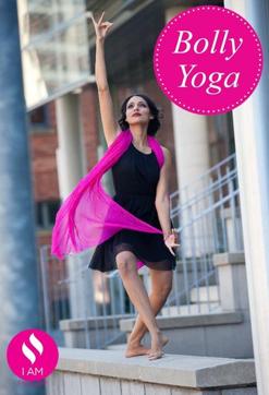 Suri in a promotional poster for Bolly Yoga. (Courtesy Ashima Suri)