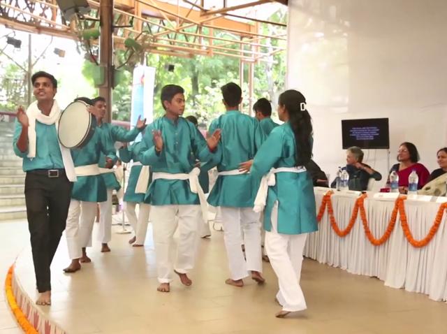Youngsters from a basti perform a play based on the Right to Education. Youngsters from a basti perform a play based on the Right to Education.