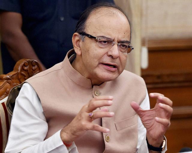 Union finance minister Arun Jaitley addresses the media after the conclusion of the second day of the fourth meeting of the GST Council at North Block in New Delhi on Friday. (PTI) Union finance minister Arun Jaitley addresses the media after the conclusion of the second day of the fourth meeting of the GST Council at North Block in New Delhi on Friday. (PTI)