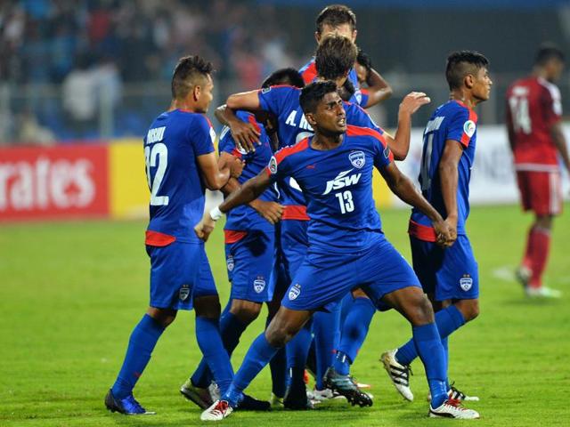 Bengaluru's players celebrate after winning the 2016 Asian Football Confederation (AFC) Cup semi-final. (AFP Photo) Bengaluru's players celebrate after winning the 2016 Asian Football Confederation (AFC) Cup semi-final. (AFP Photo)