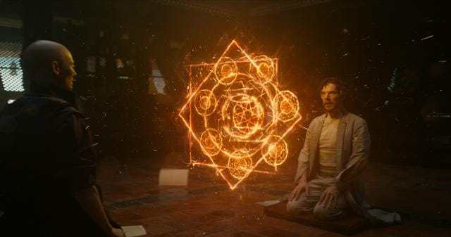 This image released by Disney shows Tilda Swinton, left, and Benedict Cumberbatch in a scene from Marvel's Doctor Strange. (AP) This image released by Disney shows Tilda Swinton, left, and Benedict Cumberbatch in a scene from Marvel's Doctor Strange. (AP)