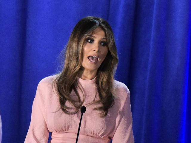 Melania Trump, the wife of Republican presidential nominee Donald Trump, speaks during a rally for her husband on Thursday in Pennsylvania. (AFP) Melania Trump, the wife of Republican presidential nominee Donald Trump, speaks during a rally for her husband on Thursday in Pennsylvania. (AFP)