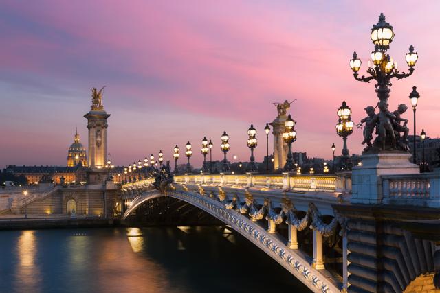 Alexander III Bridge, which spans the Seine, connects the Champs-Élysées quarter with those of the Invalides and Eiffel Tower (Getty Images) Alexander III Bridge, which spans the Seine, connects the Champs-Élysées quarter with those of the Invalides and Eiffel Tower (Getty Images)