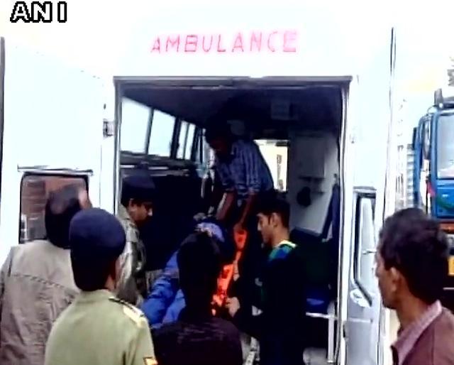 An injured passenger being taken to a hospital in an ambulance. (ANI)
