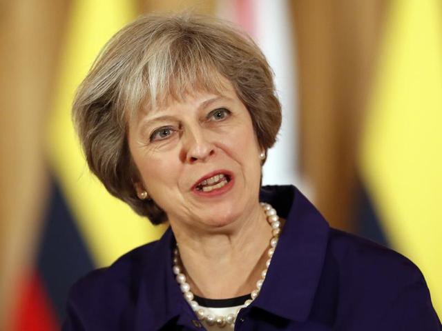 Britain's Prime Minister Theresa May speaks during a press statement at 10 Downing Street in London. (AP File Photo) Britain's Prime Minister Theresa May speaks during a press statement at 10 Downing Street in London. (AP File Photo)