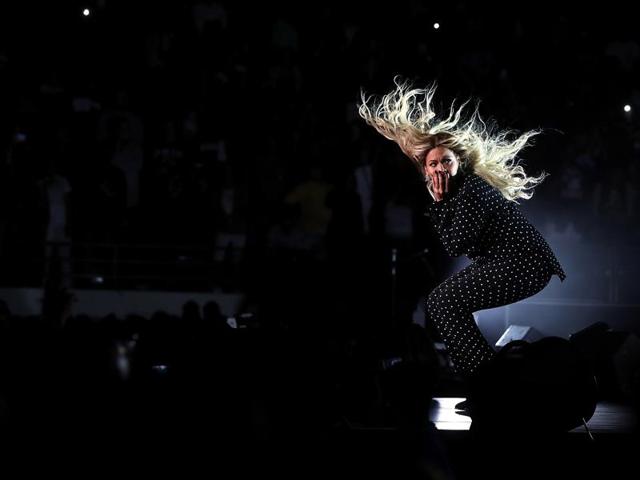 Beyonce performs during a Get Out The Vote concert Democratic presidential nominee former Secretary of State Hillary Clinton with Jay Z (not pictured) at Wolstein Center on November 4, 2016 in Cleveland. (AFP) Beyonce performs during a Get Out The Vote concert Democratic presidential nominee former Secretary of State Hillary Clinton with Jay Z (not pictured) at Wolstein Center on November 4, 2016 in Cleveland. (AFP)