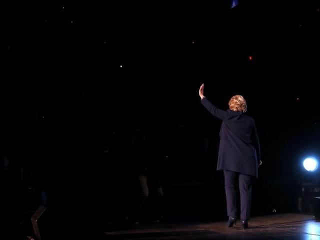 Democratic presidential nominee former Secretary of State Hillary Clinton waves as she walks off stage during a Get Out The Vote concert with Beyonce and Jay Z (not pictured) at Wolstein Center on November 4, 2016 in Cleveland. (AFP) Democratic presidential nominee former Secretary of State Hillary Clinton waves as she walks off stage during a Get Out The Vote concert with Beyonce and Jay Z (not pictured) at Wolstein Center on November 4, 2016 in Cleveland. (AFP)