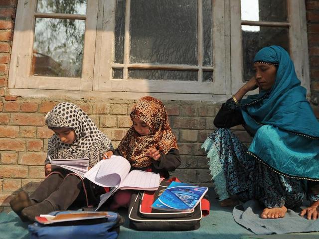 Schools have remained empty for the past three months in Kashmir amid the a strict curfew after unrest began following the death of militant commander Burhan Wani this July.(AP) Schools have remained empty for the past three months in Kashmir amid the a strict curfew after unrest began following the death of militant commander Burhan Wani this July.(AP)