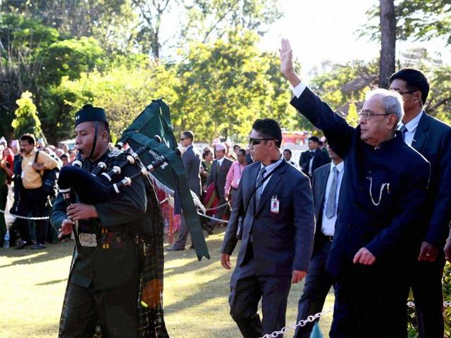 President Pranab Mukherjee during his visit to the Janaki Temple at Janakpur, Nepal on Friday. (PTI) President Pranab Mukherjee during his visit to the Janaki Temple at Janakpur, Nepal on Friday. (PTI)