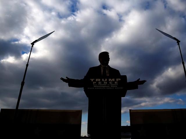 Republican presidential nominee Donald Trump attends a campaign event in Wilmington, Ohio. (REUTERS) 
