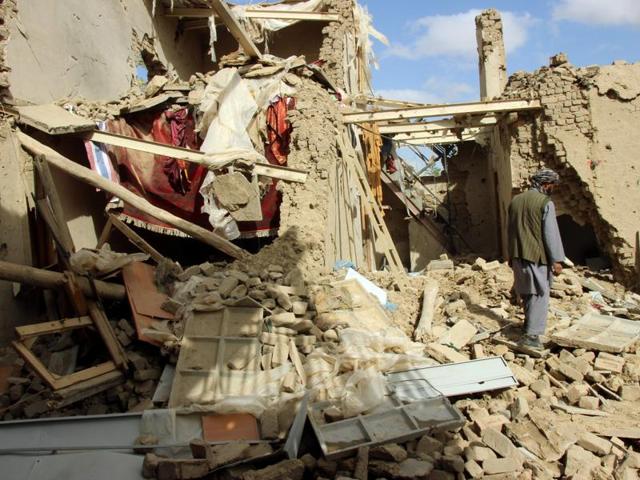 An Afghan man inspects a house destroyed during clashes between Afghan security forces and Taliban in Kunduz. (Reuters) An Afghan man inspects a house destroyed during clashes between Afghan security forces and Taliban in Kunduz. (Reuters)