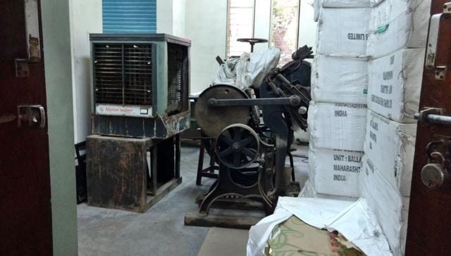 Delhi University Press is like a museum of vintage printing machines. (Manoj Sharma/HT Photo)