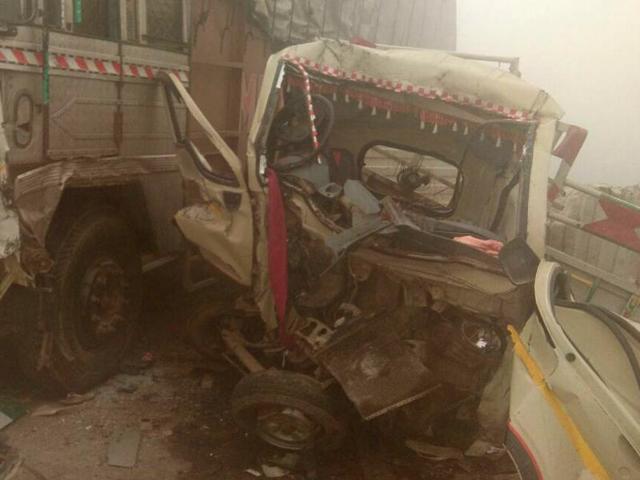 The vehicle in which they were travelling.(HT Photo)