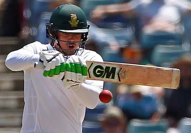South Africa's Quinton de Kock hits a shot at the WACA Ground in Perth. (REUTERS) South Africa's Quinton de Kock hits a shot at the WACA Ground in Perth. (REUTERS)