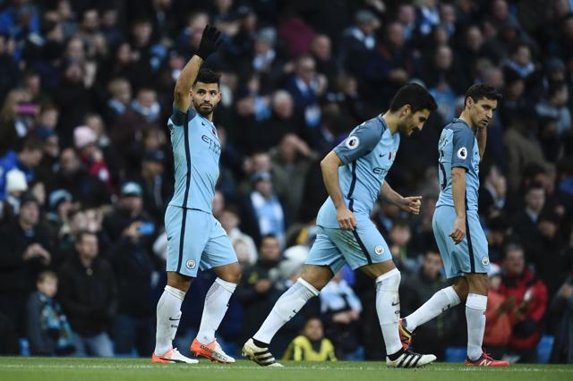Manchester City's Sergio Aguero was the star performer but his team only salvaged a 1-1 draw in the Premier League match against Middlesborough. (AFP)