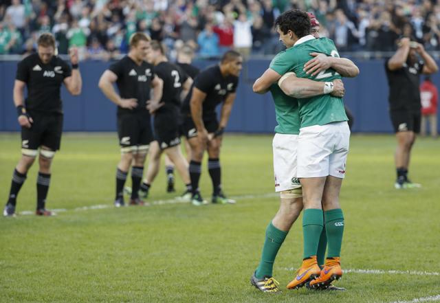 Ireland defeated New Zealand 40-29, securing their first win over the three-time Rugby World Cup champions. (AP) Ireland defeated New Zealand 40-29, securing their first win over the three-time Rugby World Cup champions. (AP)