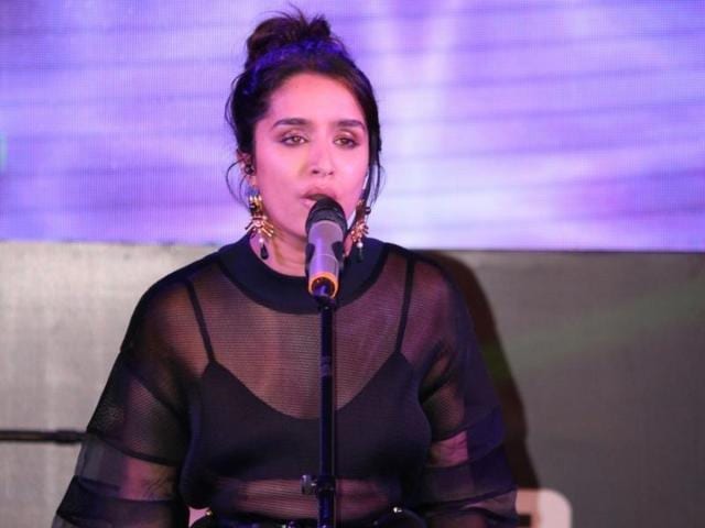 Actress Shraddha Kapoor during the trailer launch of her film Rock On 2 in Mumbai.(IANS)