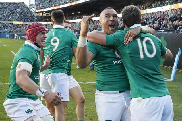 IJohnny Sexton put Ireland ahead and they maintained momentum throughout the match as they scored five tries, compared to New Zealand’s four. (AP) IJohnny Sexton put Ireland ahead and they maintained momentum throughout the match as they scored five tries, compared to New Zealand’s four. (AP)