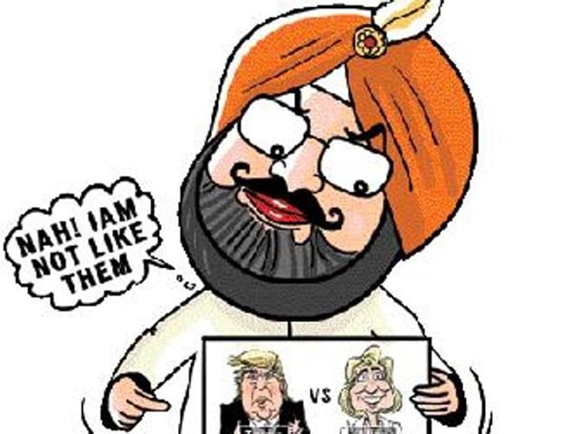I am not like Trump or Hillary who are fighting so bitterly. I have to do lots of work,” said Punjab Congress president Capt Amarinder Singh at a press briefing last week. The former chief minister, who is leading his party’s campaign in the assembly polls due early next year, made the remark after a series of queries on the rival parties.(Illustration by Daljeet Kaur Sandhu)