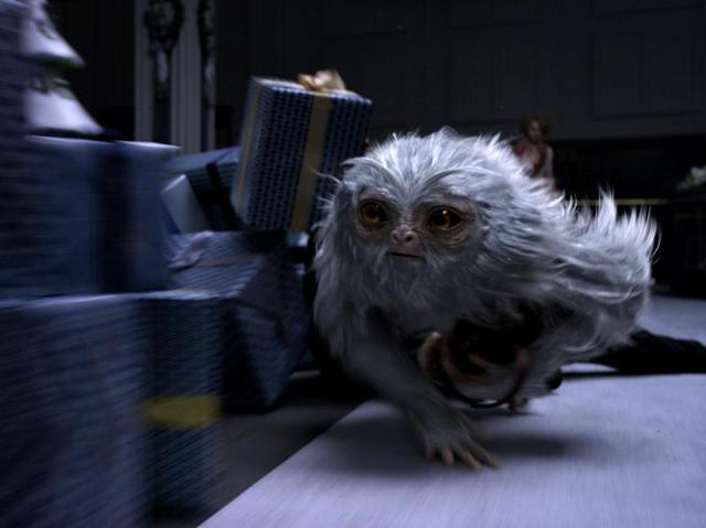 Demiguise: Peaceful, ape-like herbivores with the ability to turn invisible when threatened (Pottermore) 
