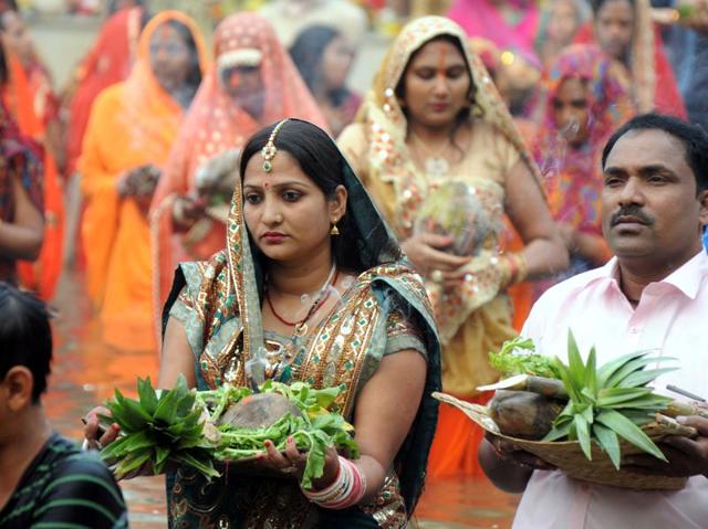 Rituals also include fasting, abstaining from drinking water and offering prashad or prayer offerings to the setting and rising sun. Devotees in Sheetla Mata Pond in Gurgaon. (Parveen Kumar / HT PHOTO) Rituals also include fasting, abstaining from drinking water and offering prashad or prayer offerings to the setting and rising sun. Devotees in Sheetla Mata Pond in Gurgaon. (Parveen Kumar / HT PHOTO)