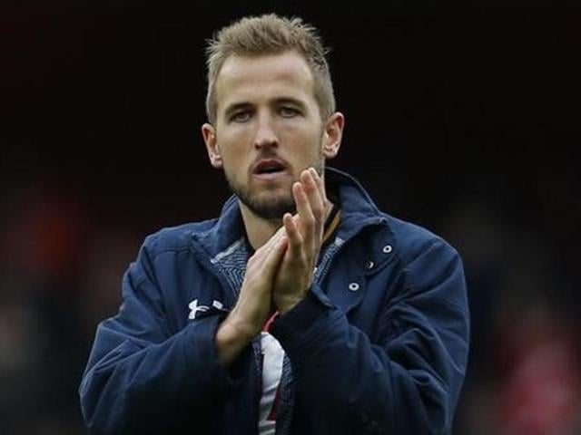 Tottenham's Harry Kane celebrates scoring their first goal from the penalty spot. (REUTERS) Tottenham's Harry Kane celebrates scoring their first goal from the penalty spot. (REUTERS)