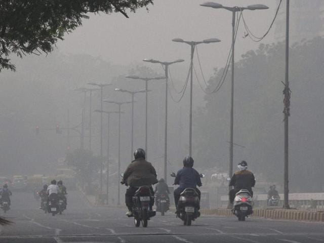 Commuters had to grapple dense smog for several days in New Delhi . (PTI Photo) Commuters had to grapple dense smog for several days in New Delhi . (PTI Photo)