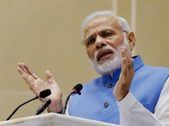 Prime Minister Narendra Modi gestures while addressing at the valedictory function of Vigilance Awareness Week in New Delhi on Monday.(PTI Photo) Prime Minister Narendra Modi gestures while addressing at the valedictory function of Vigilance Awareness Week in New Delhi on Monday.(PTI Photo)