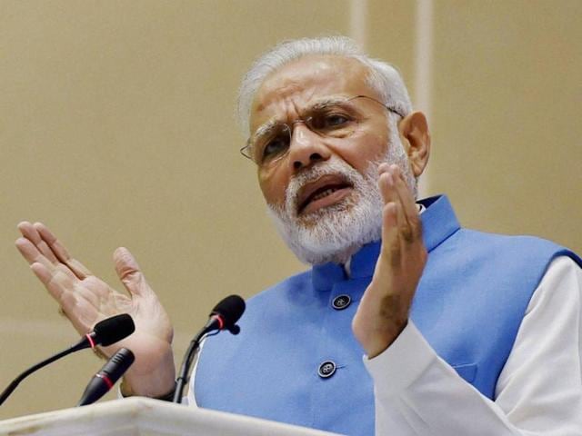 PM Narendra Modi in his address to the nation on Tuesday evening.(PTI file photo)