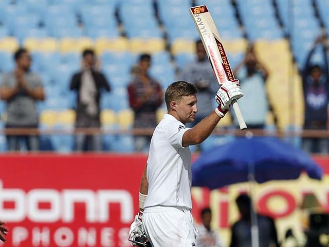 England's Joe Root celebrates after scoring his century. (REUTERS) England's Joe Root celebrates after scoring his century. (REUTERS)